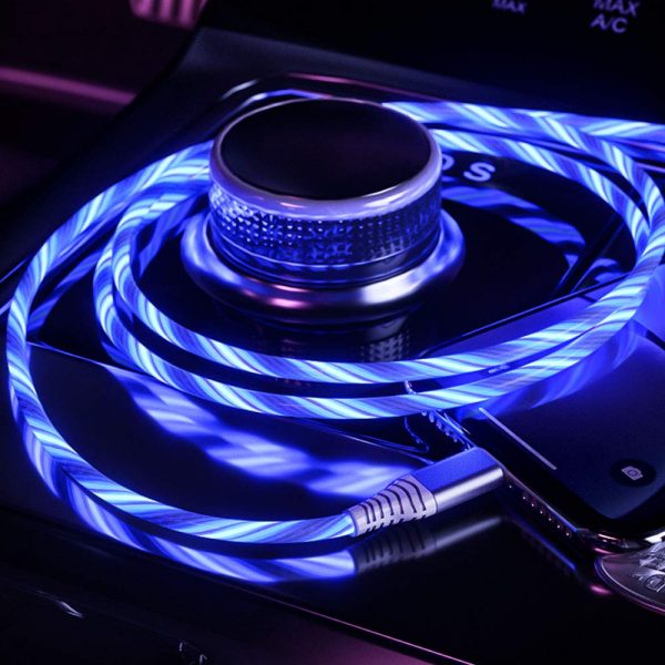 LED flow light charging cable