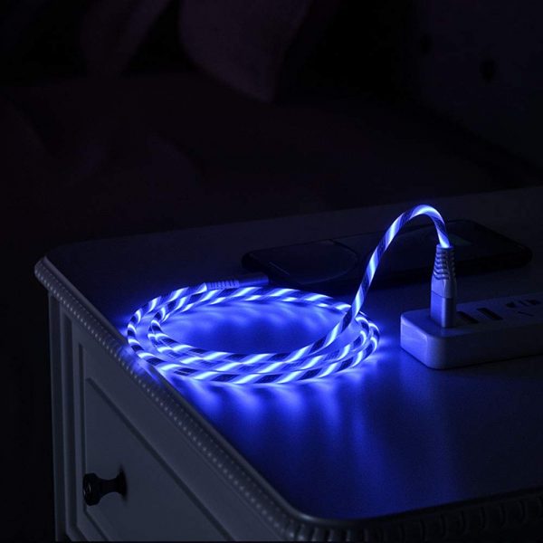 LED flow light charging cable