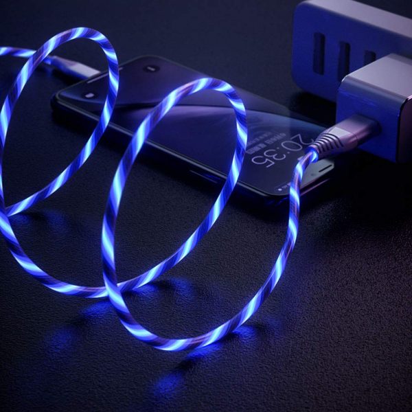 LED flow light charging cable